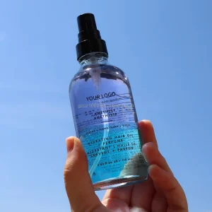Private Label Organic Herbal Vegan Ginger Peppermint Moisturizing Oil Perfume Spray for Damaged Dry Hair Travel Size Long