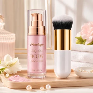 Private Label Pink Pearl Shimmer Oil Nourishing Moisturizing Silky Glow Body Luminizer Enhancing Natural Glow