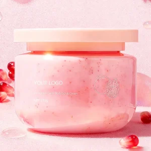 Private Label Pomegranate Vitamin C Exfoliating Body Scrub Whitening Brightening Sugar Salt Scrub Natural Vegan Korean Skincare