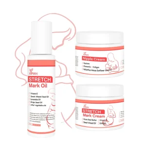 Private Label Pregnancy Skin Firming Recovery Kit with Stretch Mark Oil Stretch Mark Cream Organic Breastfeeding Nipple Cream