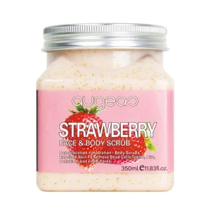 Private Label Removal Deep Cleansing Exfoliating Moisturizing Hydrating Strawberry Skin Care Body Scrub for Women Men