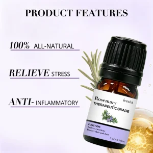 Private Label Rosemary Essential Oil for Hair Growth Scalp Skin Care 100% Pure Natural Aromatherapy OEM