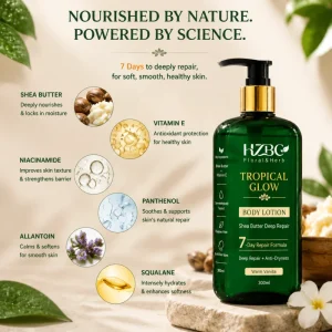 Private Label Shea Butter Body Lotion Soothes Dry & Flaky Skin Caused by AC & Sun Exposure Restores Moisture Barrier