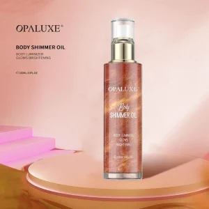 Private Label Shimmer Glitter Body Oil Sodium Hyaluronic Acid for Skin Glow Brightening Waterproof Formula Face Body Use