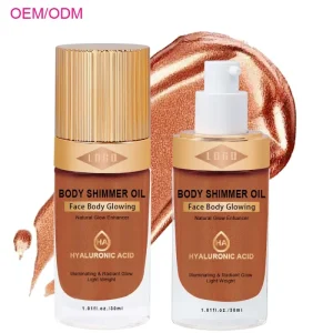 Private Label Shimmer Oil Makeup Highlighter Face Body Shiny Illuminator Waterproof Long Lasting Liquid Highlighter Oil