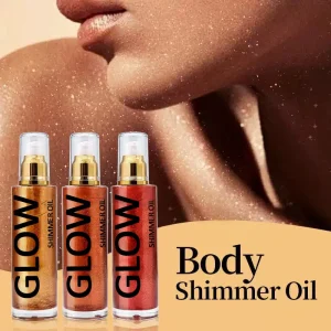 Private Label Shimmering Body Oil Liquid Shimmer Highlighter Oil Custom logo Vegan Liquid Highlighter 50ml Face Makeup