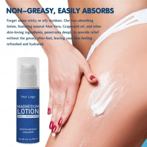 Private Label Skin Hydration Nighttime Magnesium Lotion with Shea Butter Moisturizing Soothing Calming for Muscles Joints