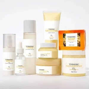 Private Label Skincare Turmeric Skin Care Set Natural Cosmetic Manufacturer Whitening Anti acne Face Care Product