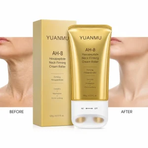 Private Label Smooths Wrinkles Fine Lines Skin Care Repair Moisturizing Anti-Aging AH-8 Hexapeptide Neck Firming Cream Roller