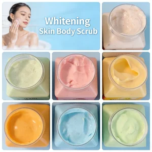 Private Label Strawberry Coconut Organic Exfoliating Moisturizing Whitening Body Scrub for Bath