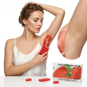 Private Label Strawberry Scented Hard Wax Block 500g Gift Box Painless Depilatory Wax for Bikini Body Hair Removal Salon Spa