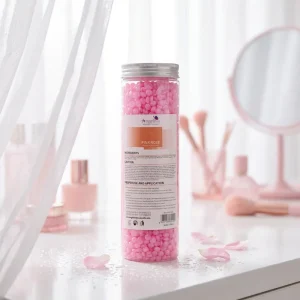 Private Label Strongest Depilatory Bottled 400g Rose Rosin Free Pink Hair Removal Hard Hot Wax Beads Face Body
