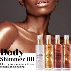 Private Label Suntan Self Tanning Natural Organic Liquid Bronzer Makeup Highlight Shimmering Glow Mist Oil Body Shimmer Glitter