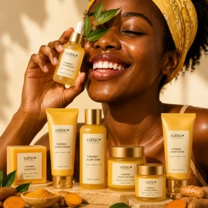 Private Label Turmeric Complete 8 Step Face & Body Set Exfoliating to Moisturizing Custom Logo & Box Low MOQ for Brand Owners