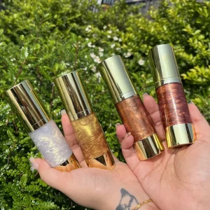 Private Label Vegan 4 Colors Shimmer Makeup Glitter Waterproof Bronzer Gold Body Shimmer Liquid Highlighter