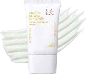 Private Label Vegan Daily UV Defense Sunscreen Broad Spectrum SPF 36 PA+++ Face Lotion Water based Soothing Hydration Benefits