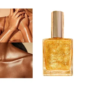 Private Label Vegan Fragrance Body Glow Oil Hydrating Liquid Highlighter Custom Logo Body Shimmer Oil for Dry Skin