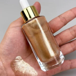 Private Label Vegan Highlighter Liquid Custom Color and logo Body Oil High Pigment Glitter Body Shimmer Oil