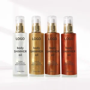 Private Label Vegan Liquid Makeup Glitter Tanning Body Glow Oil Organic Highlight Body Shimmer Oil