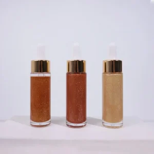 Private Label Vegan Mineral Liquid Highlighter Glitter Long Lasting Waterproof Tanning Body Glow Face Shimmer Oil Daily Wear