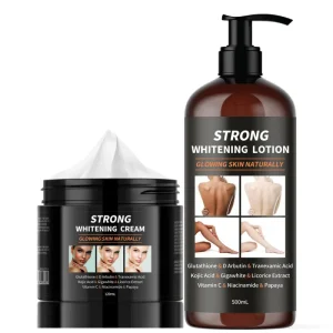 Private Label Whitening Set Face Cream Body Lotion Vitamin C D Arbutin Tranexamic Acid Kojic Acid Glutathione Skin Care Set
