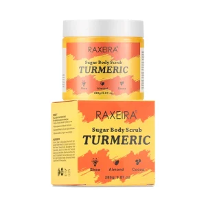 Private Label Yellow Turmeric Sugar Body Face Exfoliating Scrub with Moisturizing Reduce Dark Spots and Brighten Skin