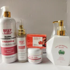 Private Labels Turmeric Whitening Serum Dark Spot Face Cream Bleaching Body Lotion Skin Care Set