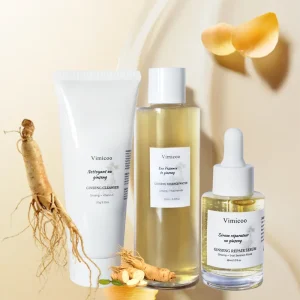 Private Logo Skin Care Set Ginseng Extract Toner Serum Hydrating Anti wrinkle Whitening Natural Cosmetic Product Skincare Kit