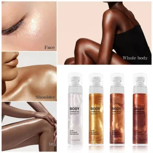 Private Logo Vegan Glow Liquid with Organic Shimmer Tanning Illuminator & Perfumed Body Oil Perfume Oil