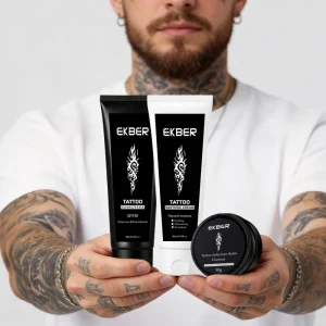 Professional 3-Step Tattoo Maintenance Set Natural Vegan Extract for Color Vibrancy Skin Hydration Tattoo Aftercare