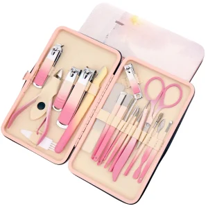 Professional 7Piece19 Piece Personal Care Tool Set Including Stainless Steel Nail Scissor Cutter Manicure Pedicure Kits Leather
