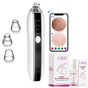 Professional Blackhead Removal Kit with Visualization Instrument Vacuum Suction Device and Mango Deep Cleansing Serum Set