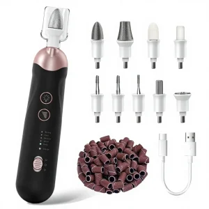 Professional Cordless Electric Nail File Kit 5 Speed Rechargeable Manicure Pedicure Tools for Personal Care