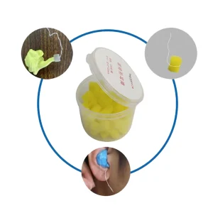 Professional Cylindrical Soft Safety Quick Dry Earplugs (10x10mm) OEM Logo High Quality Earmold Fitting Material 100PCS/Case