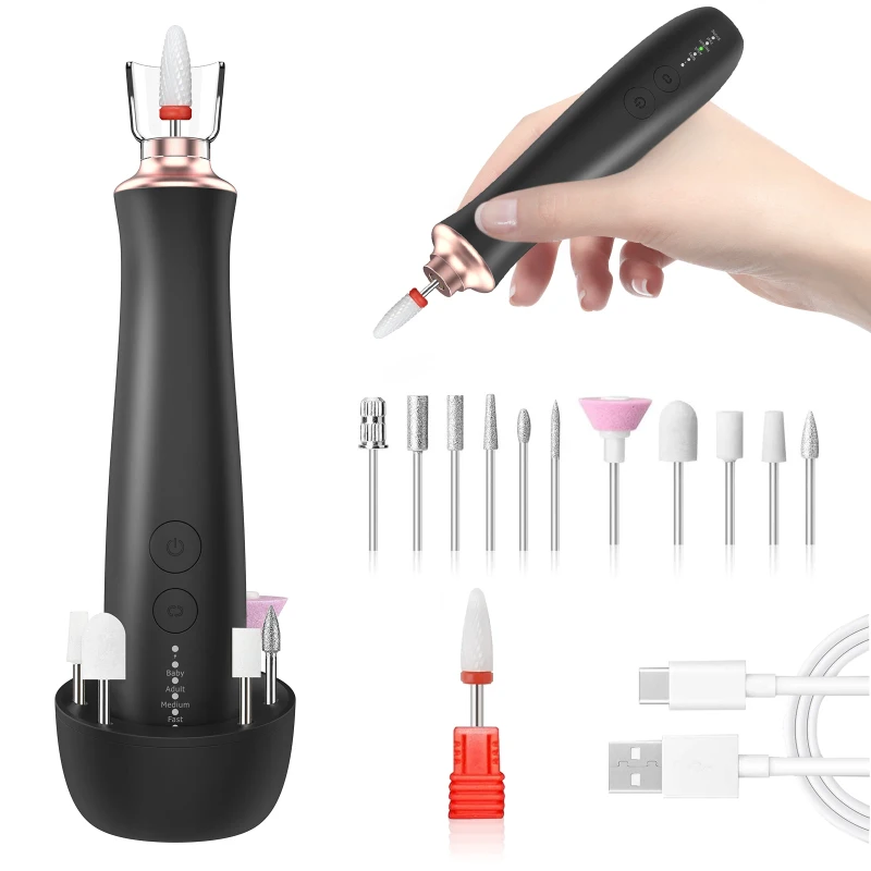 Professional Electric Mini USB Tapered Plastic Nail Drill Machine Nail Salon for Manicure Pedicure Kit