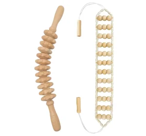 Professional Massage Kit Wood Therapy Handheld Non invasive Treatment 100% Natural Wooden Massage Tool