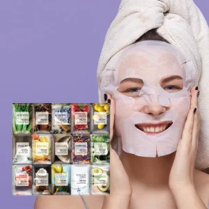 Professional OEM ODM Custom Moisturizes Repairs Damaged Skin White Goat Milk Whitening Collagen Face Masks