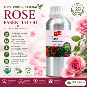 Pure Natural Rosa Damascena Flower Oil for Aromatherapy Skin Care Massage Hair Care and Custom Private Label Production
