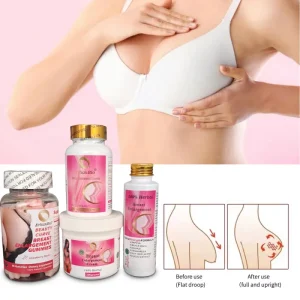 Purely Natural Product for Women Breast Growth Chest Curve Booster Breast Enlargement Cream Oil Gummy Capsule Set