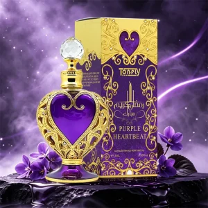 Purple Heartbeat Perfume Oil Middle Eastern Style Retro Court Hollow Carved Bottle for Women Gift Cross border Foreign