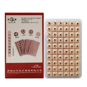 QUAN HE Bian Stone Ear Seeds Chinese Herbs Acupuncture Therapy Silicone Ear Massage Model Ear Seeds Acupuncture Kit