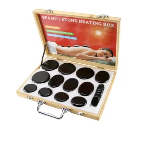 R 20 Pieces Massage Essential Hot Stone Set Hot Stone Massage Set With Heating Kit for Spa Relaxation Therapy Pain Relief