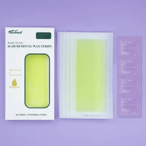Ready to Use Yellow Hair Removal Wax Strip 70x150mm for Normal Skin Body Leg Arm Underarm with Post Wax Oil Wipes