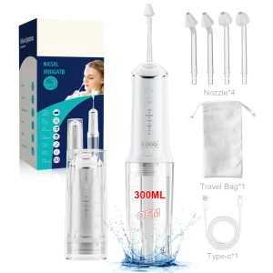 Rechargeable Cordless Electric Nasal Irrigator Small Size USB Power Source Personal Care Appliances for Home/Travel/Office Use