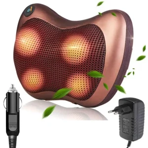 Rechargeable Homecare Therapy Back & Neck Pillow Machine Electric Shoulder Massager with Car Power for Home Care Use