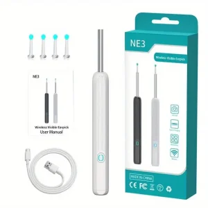 Rechargeable LED Light Electric Ear Wax Removal HD Smart Wireless Visual Ear Pick Spoon Cleaner Kit With Camera