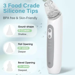 Rechargeable Multifunctional Home Electric Baby Nasal Aspirator Handheld Baby Nose Suction Cleaner White Version