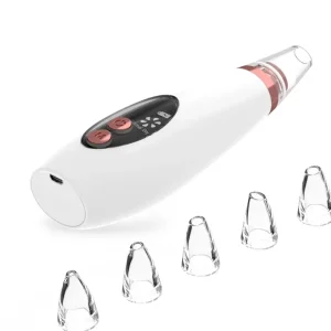 Rechargeable Vacuum Electric Blackhead Remover with Hot Cold Pore Cleanser for Nose Face Compatible AU/US/EU Plugs