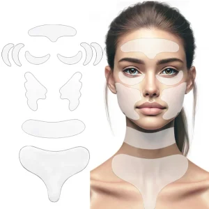Reusable Silicone Anti aging Wrinkles Face Patches 11 Pcs for Forehead Neck Under eye Chest Chick Skin Care