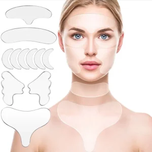 Reusable Silicone Chest and Neck Wrinkle Patches Crystal Facial Mask Sheet with Herbal Ingredients for Face Use